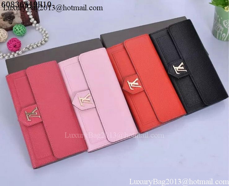 Louis Vuitton Soft Calf Leather LOCKME WALLET M60861 Rose