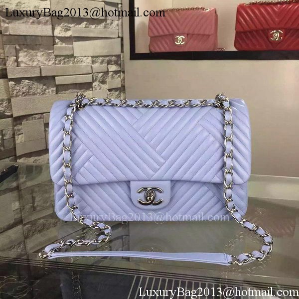 Chanel 2.55 Series Flap Bag Lambskin Chevron Leather A4270 Lavender