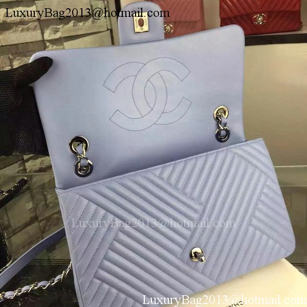 Chanel 2.55 Series Flap Bag Lambskin Chevron Leather A4270 Lavender