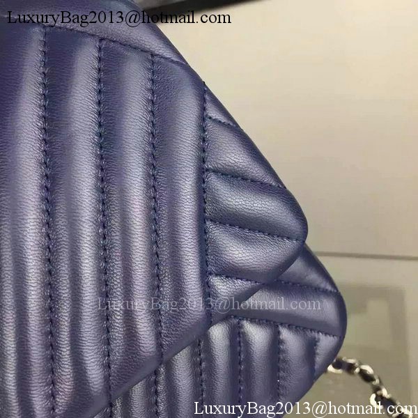 Chanel 2.55 Series Flap Bag Lambskin Chevron Leather A4270 Royal