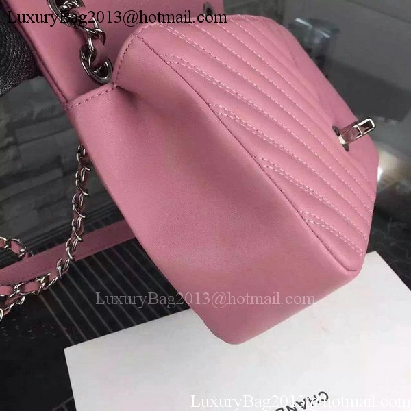 Chanel 2.55 Series Flap Bag Lambskin Chevron Leather A5378