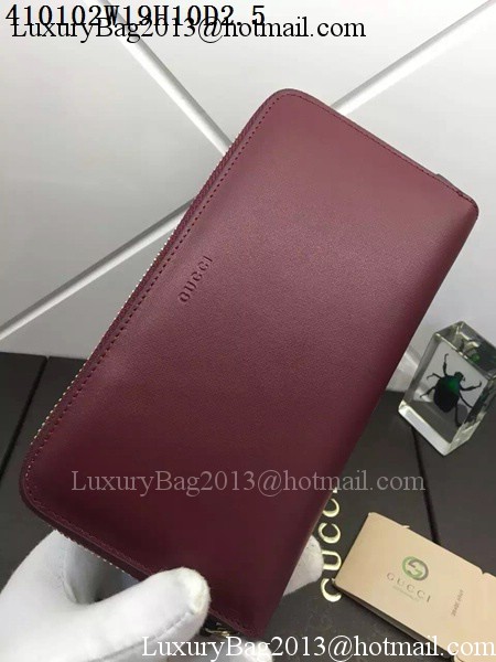 Gucci Smooth Leather Zip Around Wallets 410102