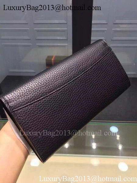 Louis Vuitton Litchi Leather LOUISE WALLET M60766 Black