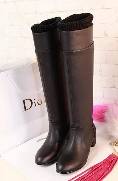 Chanel Leather Knee Boots CH1473 Black