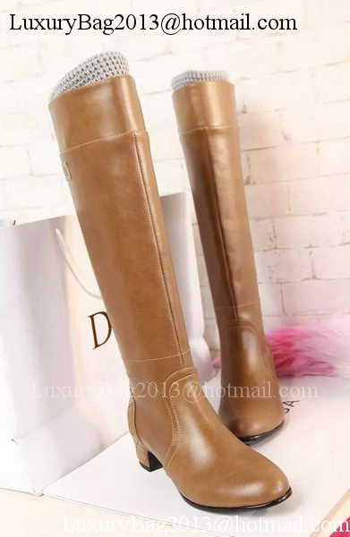 Chanel Leather Knee Boots CH1474 Wheat