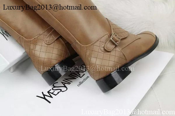 Chanel Leather Knee Boots CH1478 Brown