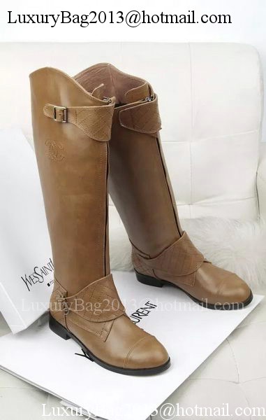 Chanel Leather Knee Boots CH1478 Brown