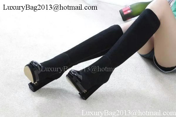 Chanel Leather Knee Boots CH1484 Black