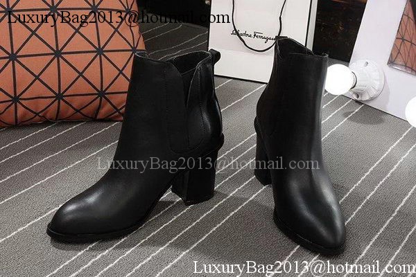 Chanel Sheepskin Leather Ankle Boot CH1414 Black