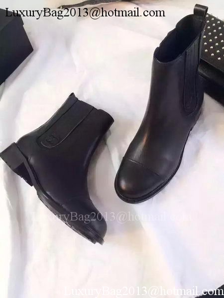 Chanel Sheepskin Leather Ankle Boot CH1494 Black