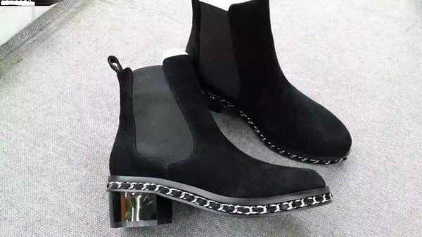 Chanel Sheepskin Leather Ankle Boot CH1497 Black