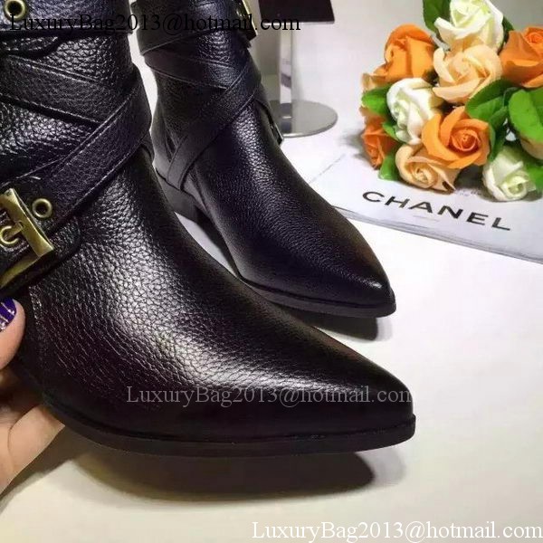 Chanel Sheepskin Leather Ankle Boot CH1506 Black