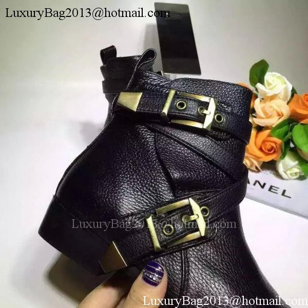 Chanel Sheepskin Leather Ankle Boot CH1506 Black