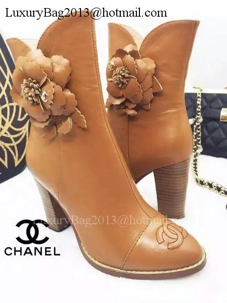 Chanel Sheepskin Leather Ankle Boot CH1513 Wheat