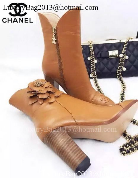 Chanel Sheepskin Leather Ankle Boot CH1513 Wheat