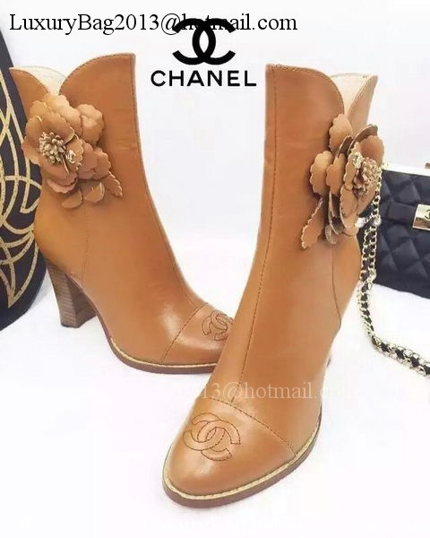 Chanel Sheepskin Leather Ankle Boot CH1513 Wheat