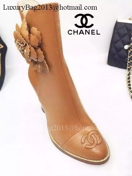 Chanel Sheepskin Leather Ankle Boot CH1513 Wheat