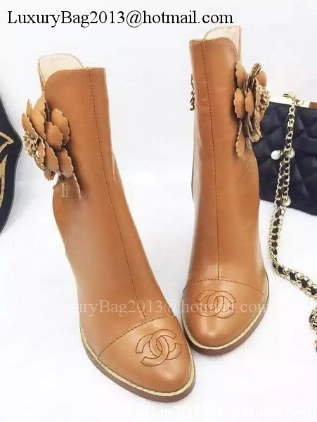 Chanel Sheepskin Leather Ankle Boot CH1513 Wheat