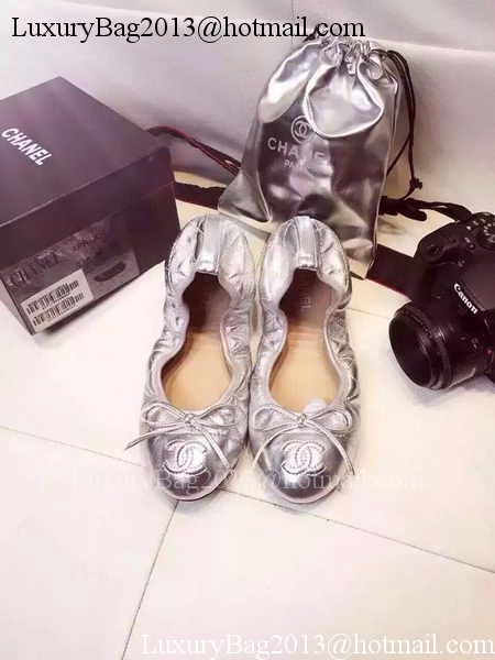 Chanel Sheepskin Leather Ballerina CH1420 Silver