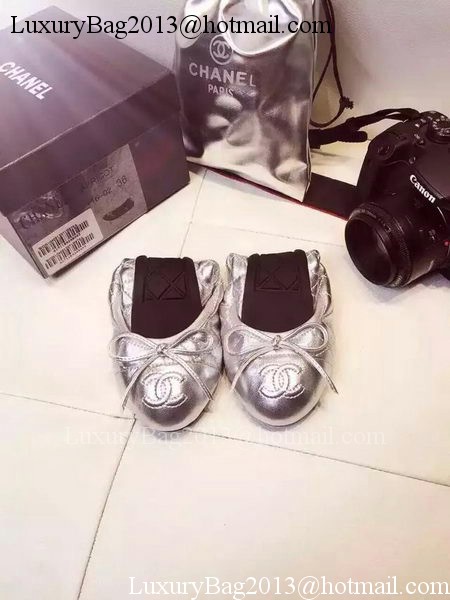 Chanel Sheepskin Leather Ballerina CH1420 Silver