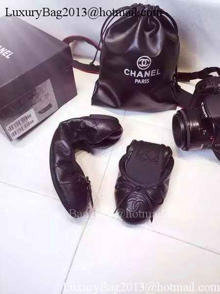 Chanel Sheepskin Leather Ballerina CH1422 Black