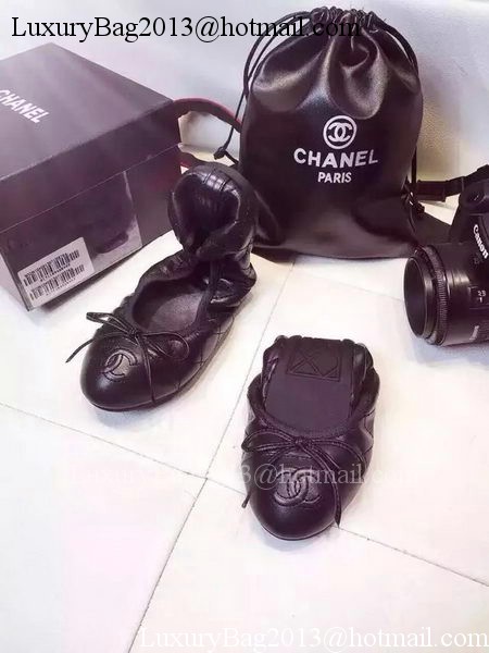 Chanel Sheepskin Leather Ballerina CH1422 Black