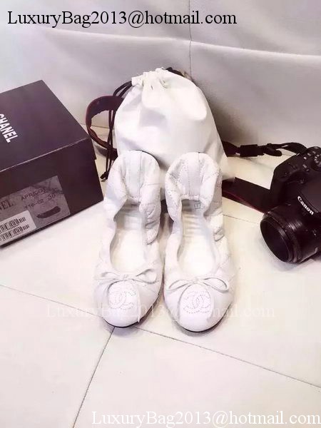 Chanel Sheepskin Leather Ballerina CH1423 White