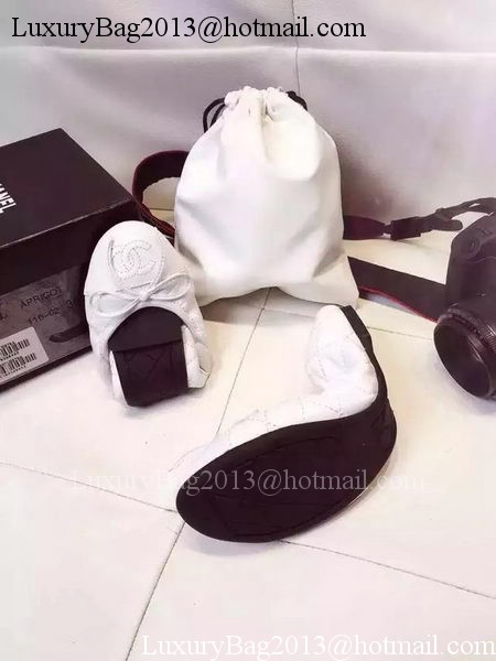 Chanel Sheepskin Leather Ballerina CH1423 White