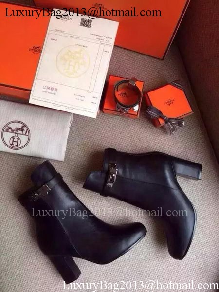 Hermes Ankle Boot Leather HO564 Black