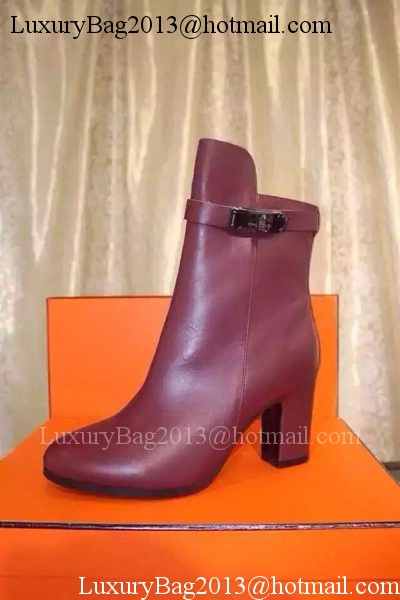 Hermes Boot Leather HO563 Burgundy