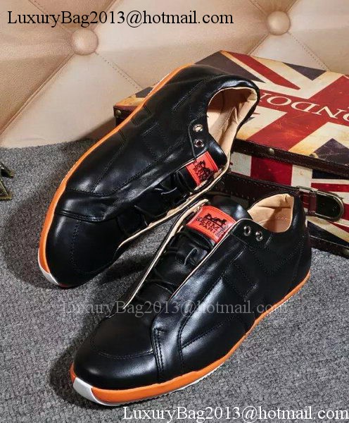 Hermes Casual Shoes Leather HO551 Black