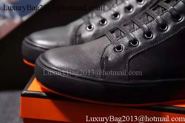 Hermes Casual Shoes Leather HO570 Black