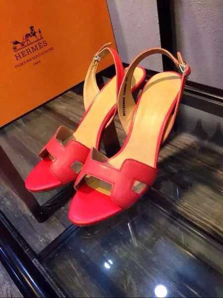 Hermes Leather Sandal HO546 Red