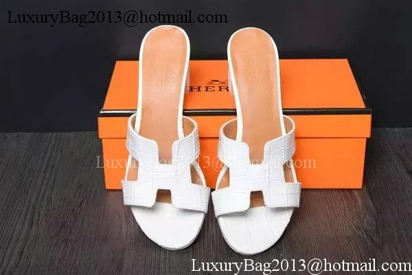 Hermes Slipper Leather HO0516 White