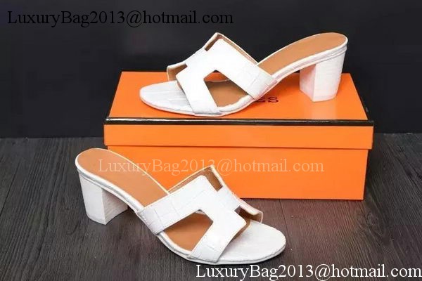 Hermes Slipper Leather HO0516 White