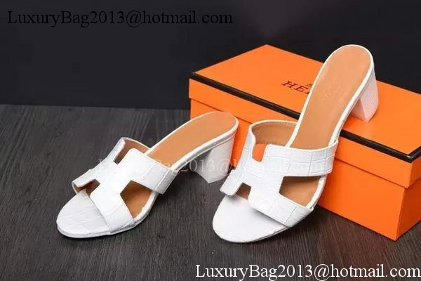 Hermes Slipper Leather HO0516 White