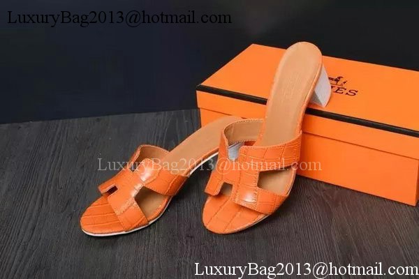 Hermes Slipper Leather HO0520 Orange