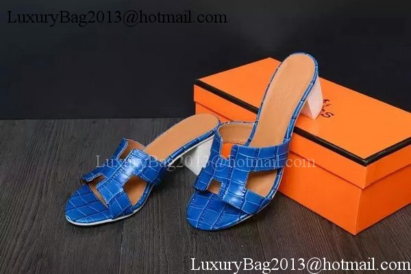 Hermes Slipper Leather HO0521 Blue