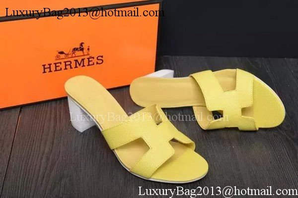 Hermes Slipper Leather HO0523 Yellow