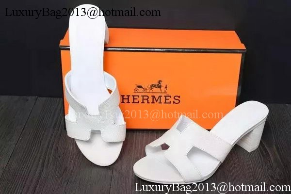 Hermes Slipper Leather HO0525 White