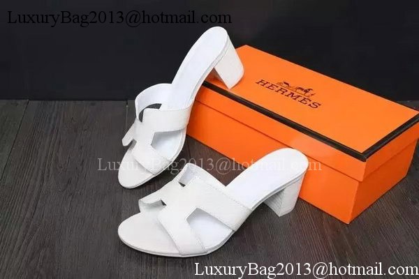 Hermes Slipper Leather HO0525 White