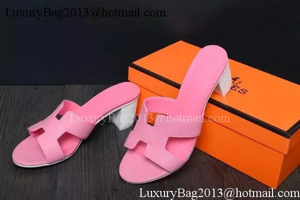 Hermes Slipper Leather HO0526 Pink