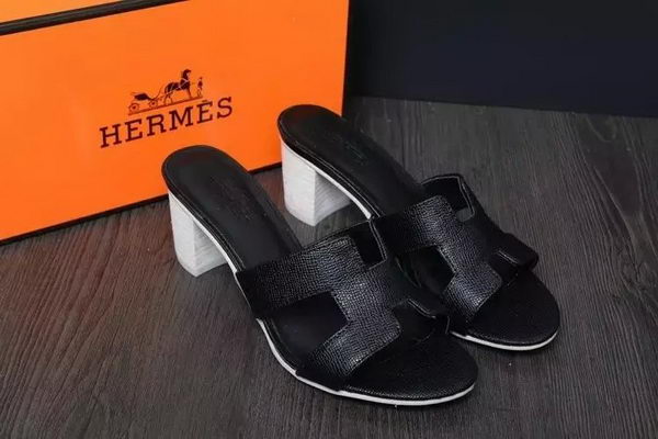 Hermes Slipper Leather HO0527 Black