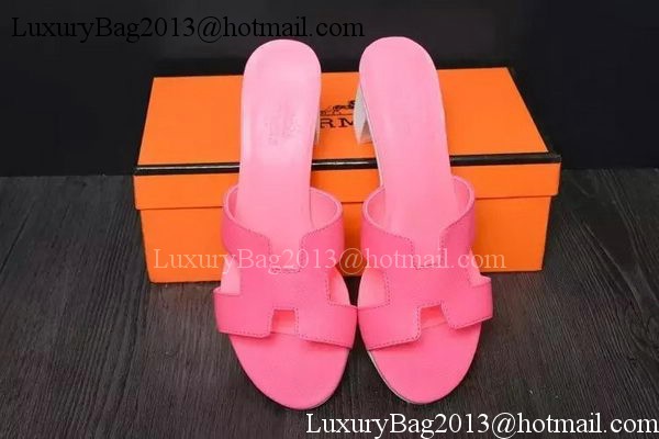 Hermes Slipper Leather HO0528 Light Red