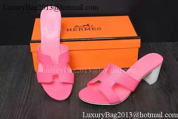 Hermes Slipper Leather HO0528 Light Red