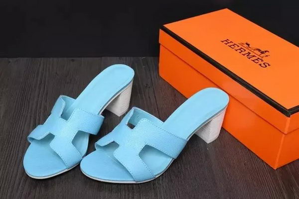 Hermes Slipper Leather HO0530 Light Blue