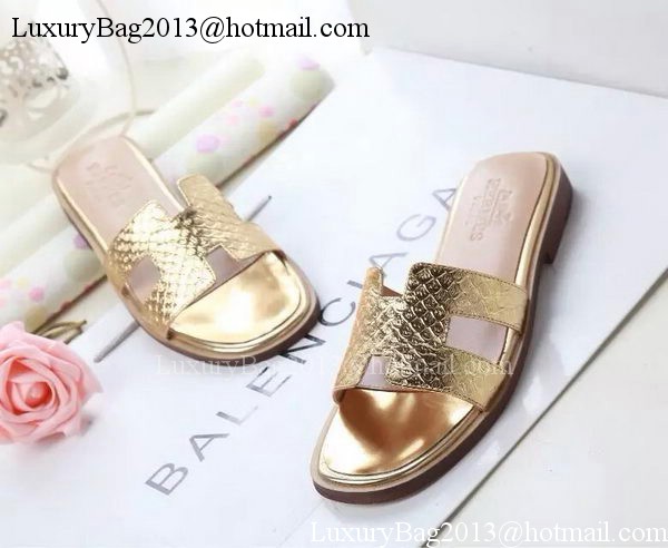 Hermes Slipper Leather HO0532 Gold