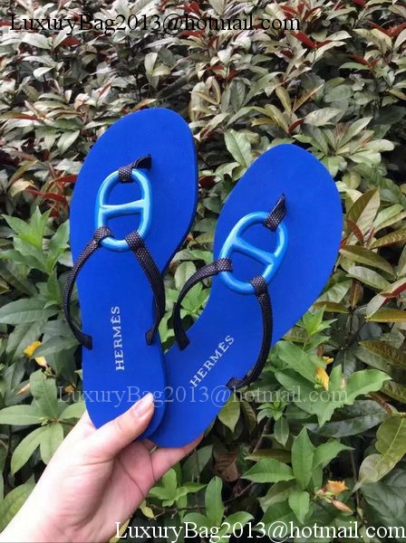 Hermes Slipper Leather HO0534 Blue