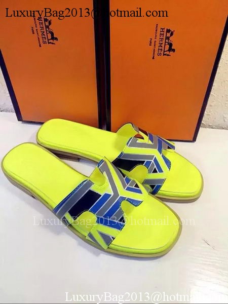 Hermes Slipper Leather HO0537 Lemon