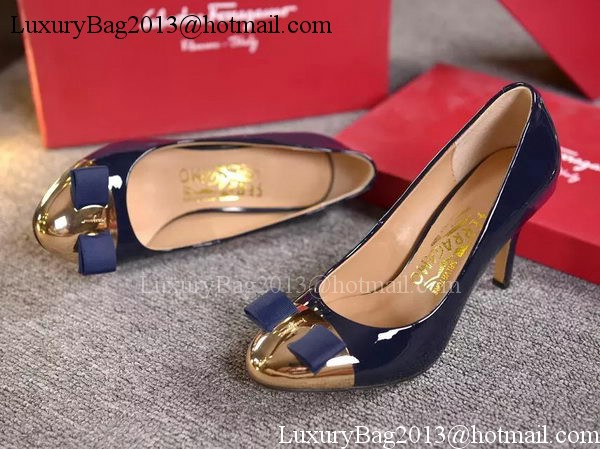 Salvatore Ferragamo 85MM Pump Patent Leatehr FL0610 Blue